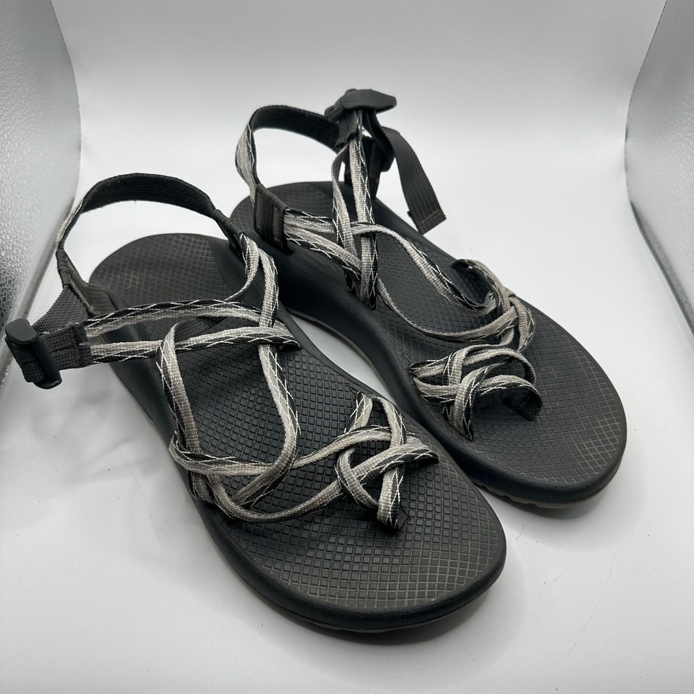 Chaco Z/Cloud 2 Womens Size 10 Black Grey Strappy Toe Loop Hiking Sandals